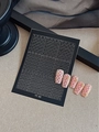 Silver scale pattern nail art sticker YT 30 with pink gradient and pearl accents - Scale Style (YT30)