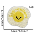 Cute fried egg embroidered patch with Egg-cellent text for clothing and hair accessories - Fried Egg (Egg-cellent)