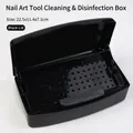 Schwarze Nageldeinfektionsbox mit Innenschale, Größe 22,5x11,4x7,1cm zur Reinigung - Massive Schale / Rosa