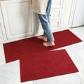 Rote Küchenmattenset mit rutschfester Gitterstruktur für Bodenschutz zu Hause - 50*80cm / Schwarz-Rot
