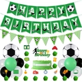 Complete football themed birthday party decoration set with banners balloons and cake toppers - Deluxe Balloon and Banner Set
