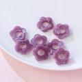 Purple 19mm acrylic flower beads with white marble texture for DIY jewelry making - Purple Smudge