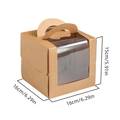 Brown kraft paper cake box with handle and clear window, size 16x16x15cm for desserts - 4 Inch Tall Kraft With Tray