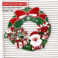 40cm 3D paper Christmas wreath with red bow and Merry Christmas sign decoration - 40cm Bowknot Style