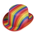 Rainbow striped top hat for party festivals featuring vibrant colorful diagonal patterns - Adult / Oblique Rainbow Stripes