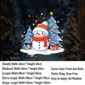 Christmas snowman window cling with blue trees and gift box for festive glass decoration - Small (40*45CM)