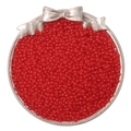 Vibrant red round glass seed beads for DIY jewelry making in a silver decorative tray - Style 8 3mm Red 10g/Pack
