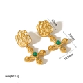 Specifiche dettagliate delle dimensioni per orecchini a croce vintage in oro 18K - Orecchini con Pietra Preziosa Verde (TE6402-GN)