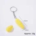 Realistic yellow resin corn keychain pendant, 4.5cm miniature fake food accessory - Raw Corn (Keychain)