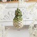 Pineapple-shaped gradient green glass Christmas ornament with gold glitter details, 10cm - Pineapple Style 1 Glass Pendant