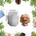 DIY garland girl silicone mold for resin candle holders and gypsum pots 9.9cm height - Short Hair Girl / Semi-transparent White