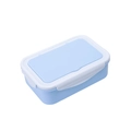 Boîte à lunch rectangulaire en plastique bleu clair avec couvercle blanc et loquet de sécurité - Bleu [Couvercle Couleur Unie]