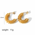 Goldene Spiral-Creolen aus Edelstahl, 25mm Durchmesser und 11g Gewicht für Damen - Spiralspule Stil (TE6082)