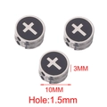 10mm stainless steel round bead charm with black enamel white cross for jewelry making - Steel Cross 2