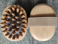 Tragbares Massagebürsten-Set aus Holz mit runden Rollen und elastischer Handschlaufe - Buchenholz-Kugelmassagebürste (OPP-Packung)