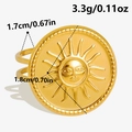 Detailed dimensions of 18k gold sun ring with weight 3.3g and diameter 1.8cm specs - J889-Gold / Gold