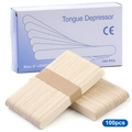 Detail of smooth disposable wooden spatulas for waxing and medical tongue depressing - Grade A 100 Pcs/Box