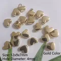 Perline dorate a cuore con fori grandi, 12x9x7mm per la creazione di gioielli fai-da-te - 12*9*7mm / Cuore d'oro