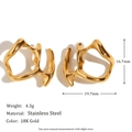Abstract liquid-style asymmetric 18K gold-plated stainless steel earrings for women - Symmetrical Abstract Mask Studs - Gold