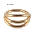 Vergoldeter G23 Titan Septumring mit Mehrlagen-Design und poliertem Finish 1,2*8mm - 1.2*8mm / 5# Dreischichtiges Goldfarben