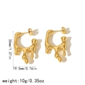 Pendientes de gota en acero inoxidable oro 18k con detalles de medidas y peso total - Estilo Gota de Lava (TE6640) / Oro de 18K