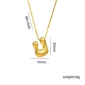 18k gold plated titanium steel balloon letter U pendant necklace with box chain - U Gold