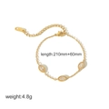 Bracciale in acciaio inossidabile dorato con zirconi marquise e chiusura a moschettone - Bracciale con Zircone Bianco Marquise (TB5092手链)