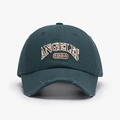 Dark teal vintage cotton baseball cap featuring 1994 embroidery and distressed brim - Adjustable / Malachite green