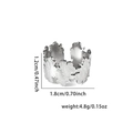 Detailed dimensions of silver leaf open ring showing height and weight specifications - #0306-Silver Three-Leaf