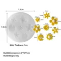 8-cavity sunflower silicone mold for handmade soap and candles, 7.8cm white floral tray - Mini Sun Flower F700-4