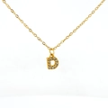 Elegante goldene Edelstahl-Halskette mit funkelndem Buchstaben-D-Anhänger und Zirkonia - Gold Buchstabe D
