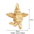 Golden angel charm with wealth symbol pendant for DIY jewelry making 20mm charm - Angel with Card / Gold