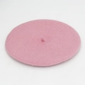 Boina clásica de fieltro de lana rosa para mujer con diseño retro vintage minimalista - M (56-58cm) / Rosa