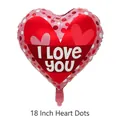 18-inch red heart foil balloon with I Love You text and white polka dots for Valentine Day - 18 Inch Heart Polka Dot TX004 (53*45cm)