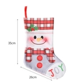 35cm Snowman Christmas stocking with JOY print and red plaid cuff for holiday gifts - Snowman Christmas Stocking-JOY