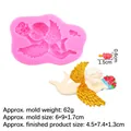 Rosa Silikonform als Amors Engel mit Flügeln und fertiggestelltem Tonprodukt-Beispiel - 2# Rosa 15-848