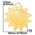 Detailed size chart of 18k gold plated sun pendant with dimensions and weight specs - Gold Color Pendant (No Chain)
