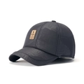Winter-Baseballkappe aus Wollstoff mit Ohrenklappen und Jacquard-Muster für Herren - Marineblau