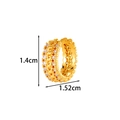 Minimalist gold U-shaped ear cuff with micro-pave zircons, dimensions 1.4cm by 1.52cm - Wide Round Zircon Style (2617-7#金)