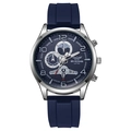 Orologio sportivo da uomo con cinturino in silicone blu e cassa in acciaio inossidabile - Cinturino Blu Cassa Argento