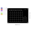 Black magnetic acrylic weekly planner for fridge with 6 colored markers, 42x29.7cm size - TYU351 Black Large Monthly Planner (With 6 Pens)