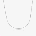 Minimalist 925 sterling silver beaded chain necklace with sleek polished beads for women - Silver Necklace