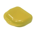 Portable bright yellow plastic dental storage box with flip-top lid for retainers - Yellow