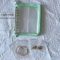Light green jewelry organizer binder with 80 slots and 50 anti-oxidation PVC bags - Green Zipper 3-Inch 4-Grid (With 50 Bags)