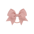 Pink grosgrain ribbon bowtie hair scrunchie with dovetail design for girls - Pink-Style 2