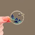 537 - Circular Landscape Painting