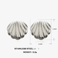 Silver stainless steel shell earrings with 2.9cm size and 13.5g weight specification - Shell Shape / Steel