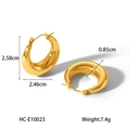Dimensioni dettagliate degli orecchini a goccia oro: altezza 2,58 cm e peso 7,4 g - Stile Dorato (HC-E10023)