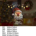 Stickers électrostatiques Père Noël pour vitres avec texte Joyeux Noël décoratif - SDUV-253 Tête du Père Noël (Merry Christmas) / Petit (40x40cm)