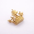 Golden crown pendant in punk hip hop style made of durable stainless steel finish - Style B Gold / Pendant Only